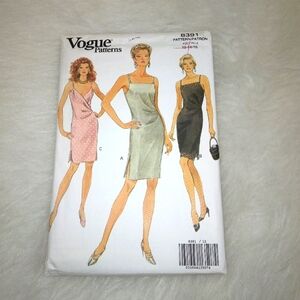 VOGUE 8391 Misses bias dress in 3 variations Sz 12-14-16 EASY